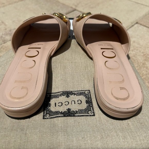 Gucci horse bit leather slide sandals  sz35 - Picture 13 of 14